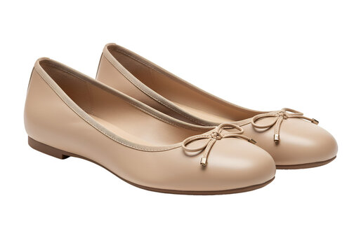 woman beautiful flat shoes on white background