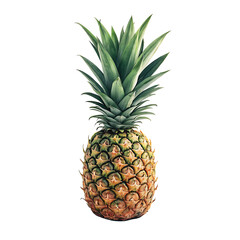 Fototapeta premium Minimalist single pineapple fruit standing upright, simple and fresh