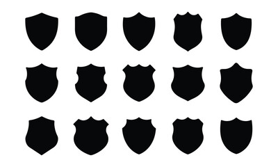 Shield icon. shield vector icon set. badge, protection, security, safety vector on white background.