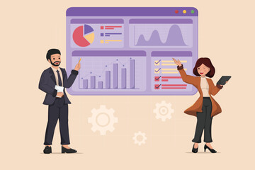 Business Team Presenting Growth and Analytics of Data Presentation and Strategy.