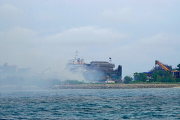 rotten shipyard on gulhi island maledives