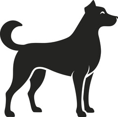 dog silhouette on white background