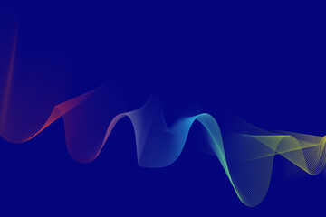 abstract colorful waves on a blue background