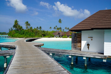 water villas on a exotic maldives island