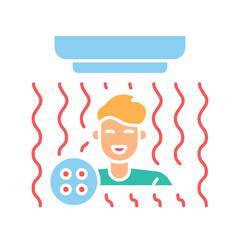 red light therapy color flat icon for digital and print projects.