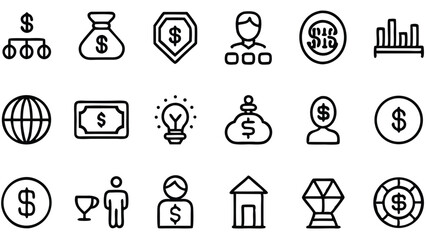 A vector set features religious symbols and icons, a design illustration for web use