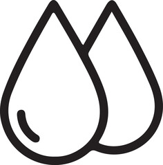 Water Drops Icon Outline Vector for Liquid and Hydration Concept