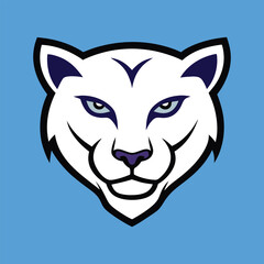 panther animal head mascot logo vector art illustration