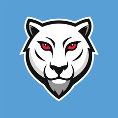 panther animal head mascot logo vector art illustration