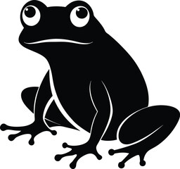 frog silhouette isolated on white background 