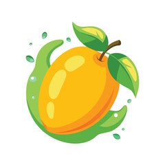 Mango fruit with splash of water