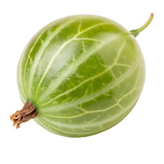 Single green gooseberry isolated on white background