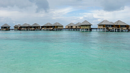 water villas on a exotic maldives island