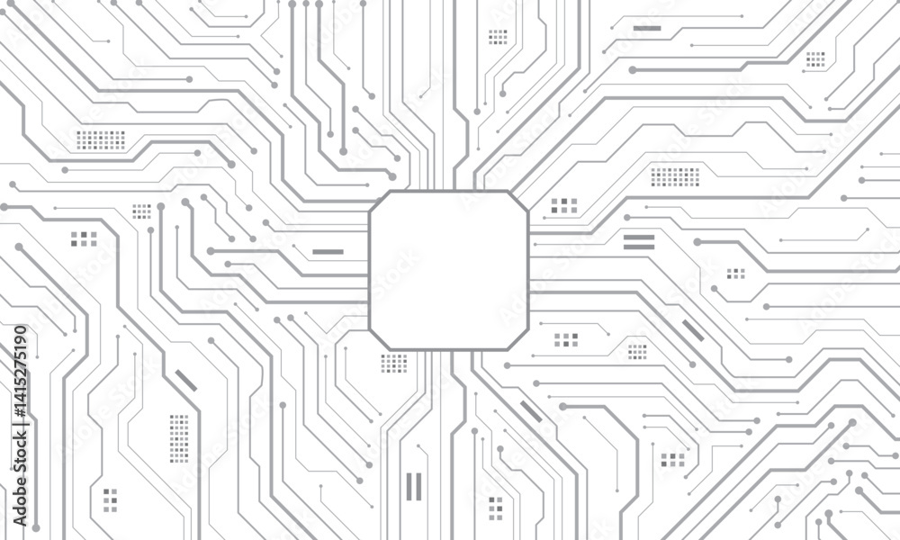 Fototapete abstract grey circuit board technology connected lines electronics elements computer motherboard chi