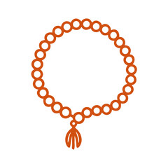 Orange Prayer Beads Mala Rosary Icon Vector