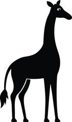 giraffe silhouette vector illustration on white background