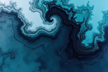 Obraz premium Mesmerizing Ink in Water: Cyan & Dark Slate Gray Swirls Create Dreamlike Patterns