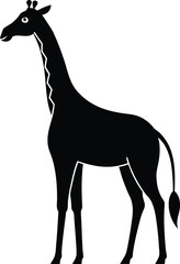 giraffe silhouette vector illustration on white background