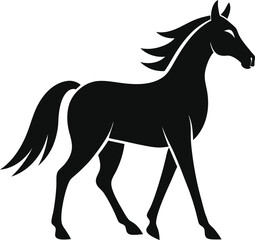 horse silhouette vector illustration on white background