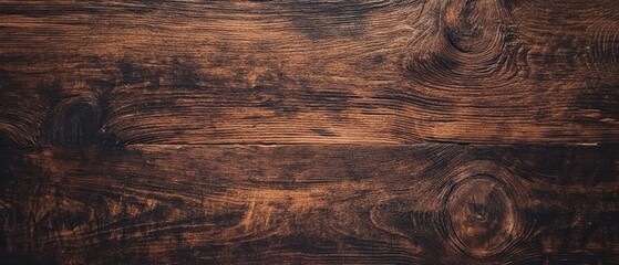 Close-up shot of dark brown wood grain texture with a rustic feel.