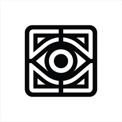 Abstract eye icon with geometric design, representing vision or observation