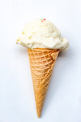 vanilla ice cream cone isolated on white background