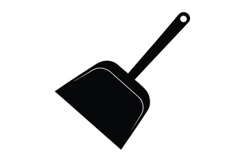 Dustpan icon silhouette vector illustration on white background