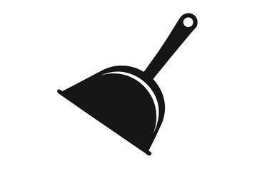 Dustpan icon silhouette vector illustration on white background