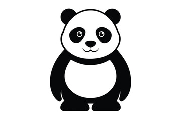 panda bear silhouette vector illustration