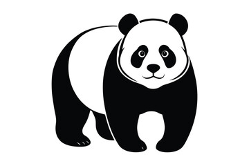 panda bear silhouette vector illustration