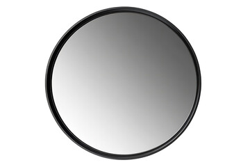 Elegant round mirror with a sleek black frame reflecting modern style perfect for contemporary homes adding a touch of sophistication and on transparent background