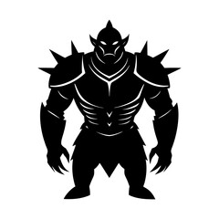 Fototapeta premium Fantasy warrior armored creature vector illustration silhouette