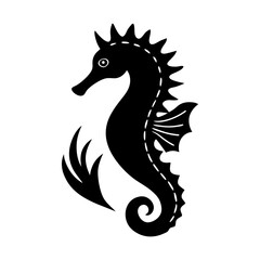 Fototapeta premium Sea horse animal ocean wildlife vector silhouette art