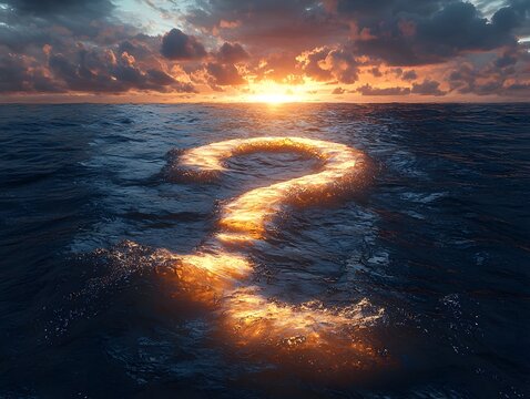 A question mark flowing into the serene horizon - Powered by Adobe