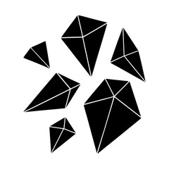 Geometric crystal shapes vector graphic design art silhouette