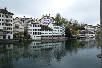 Fototapeta premium Zurich Switzerland Landmarks Buildings Holidays River 