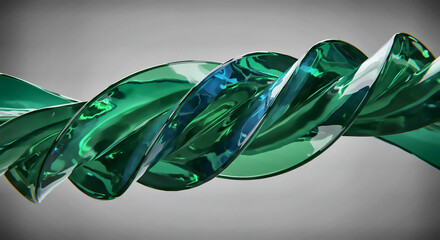 Emerald Green Liquid Spiral Abstract