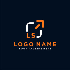 LS initials minimal modern technology logo design