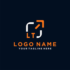 LT initials minimal modern technology logo design