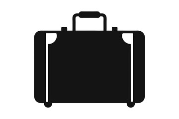 black suitcase isolated on white background