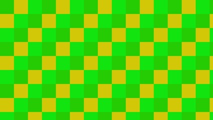 Checkered pattern of squares in vibrant green and mustard yellow