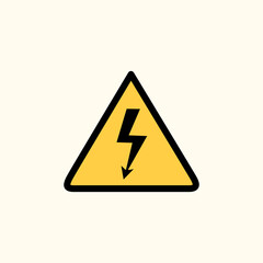 Electrical hazard symbol vector illustration. Electric high voltage danger hard icon, Warning sign. Dangerous electrical high voltage sign.
