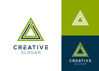 Initials ia or i and a with geometric triangle style logo design