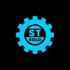 creative simple gear logo design with letter