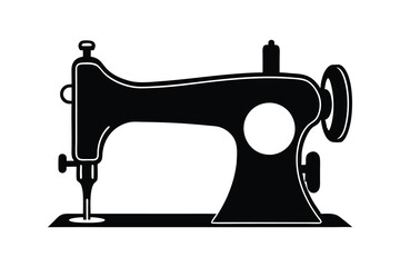 old sewing machine silhouette vector illustration 