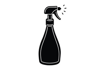 Black and white spray bottle silhouette vector illustration 