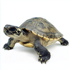 Obraz premium Realistic turtle on white background 사실적인 거북이, 흰 배경