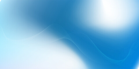 Abstract blue gradient background with shining lines waves. Minimalist background for banner, poster, cover, brochure, flyer, website, smooth line