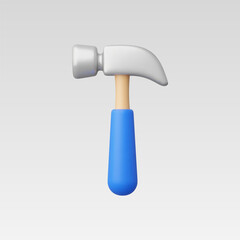 3d Realistic Hammer Icon vector illustration