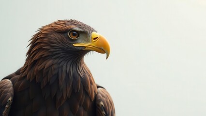 Obraz premium Majestic Eagle Profile Against a Soft Background A Close-Up View of a Bird of Prey